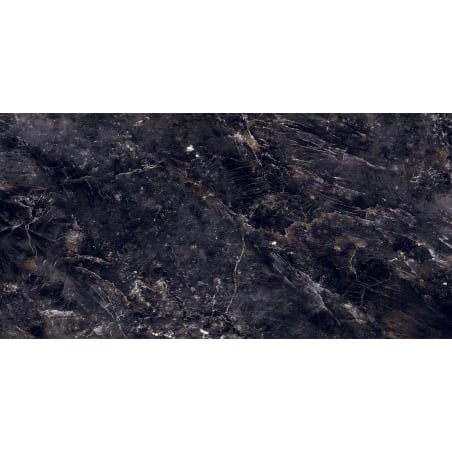 Mexen Rokocha Black gres szkliwiony rekt. G1, płytka podłogowo-ścienna 120 x 60 cm, wysoki połysk - TL205-120-060-01