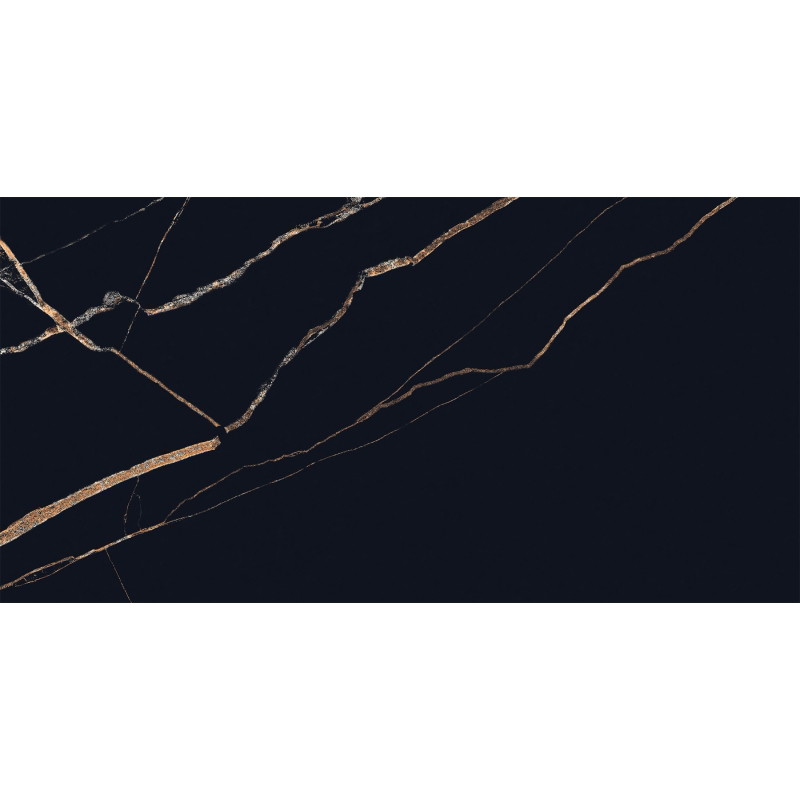Mexen Fossil Black gres szkliwiony rekt. G1, płytka podłogowo-ścienna 120 x 60 cm, wysoki połysk - TL213-120-060-00
