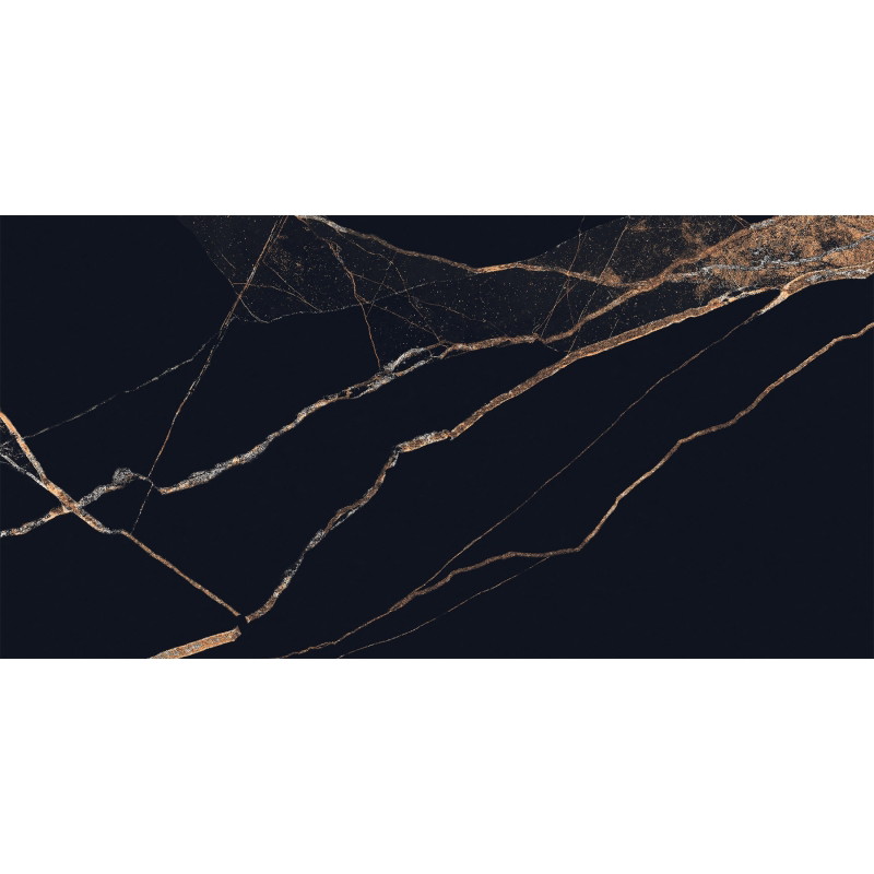 Mexen Fossil Black gres szkliwiony rekt. G1, płytka podłogowo-ścienna 120 x 60 cm, wysoki połysk - TL213-120-060-00