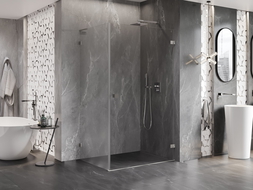 Mexen Lunar-B L kabina prysznicowa uchylna prawa 90 x 80 cm, transparent, nikiel szczotkowany - 832L-090-080-97-00-P