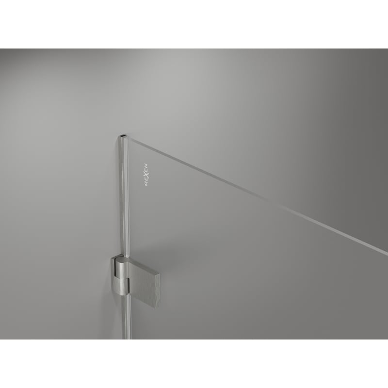 Mexen Lunar-B L kabina prysznicowa uchylna prawa 100 x 100 cm, transparent, nikiel szczotkowany - 832L-100-100-97-00-P