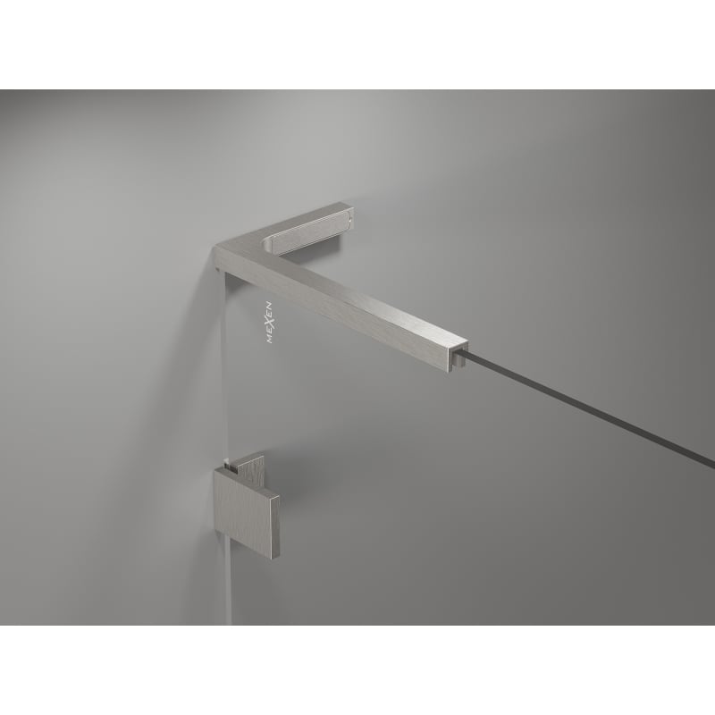 Mexen Lunar-B L kabina prysznicowa uchylna prawa 100 x 100 cm, transparent, nikiel szczotkowany - 832L-100-100-97-00-P