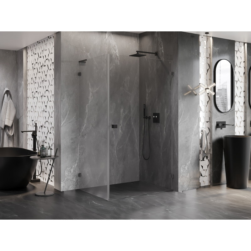 Mexen Lunar-B L kabina prysznicowa uchylna prawa 85 x 80 cm, transparent, gun metal - 832L-085-080-95-00-P