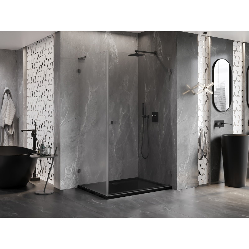 Mexen Lunar-B L kabina prysznicowa uchylna prawa 90 x 80 cm, transparent, gun metal - 832L-090-080-95-00-P