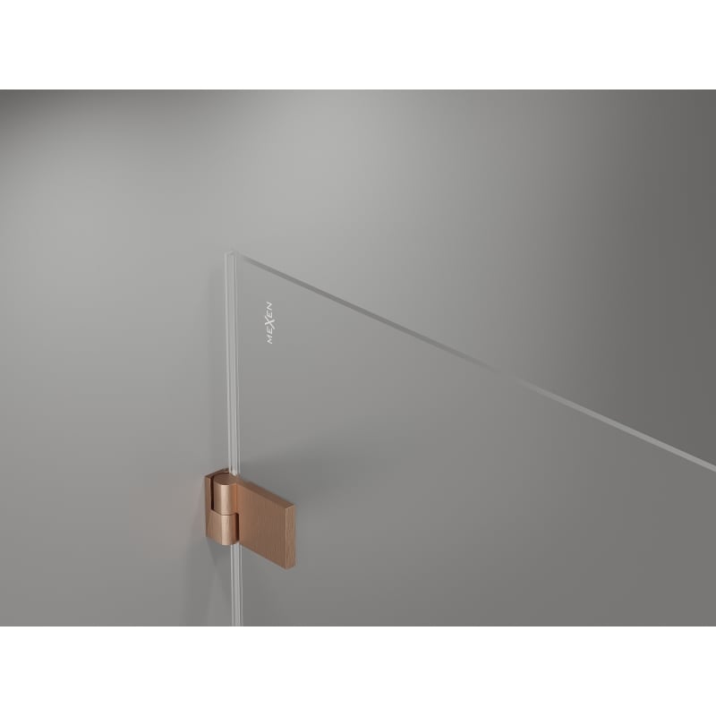 Mexen Lunar-B L kabina prysznicowa uchylna prawa 100 x 100 cm, transparent, miedź szczotkowana - 832L-100-100-65-00-P