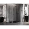 Mexen Lunar-B L kabina prysznicowa uchylna prawa 90 x 70 cm, transparent, gun gray szczotkowany - 832L-090-070-66-00-P