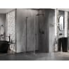 Mexen Lunar-B L kabina prysznicowa uchylna prawa 80 x 80 cm, transparent, gun gray szczotkowany - 832L-080-080-66-00-P