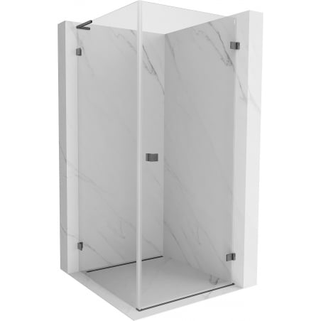 Mexen Lunar-B L kabina prysznicowa uchylna prawa 80 x 80 cm, transparent, gun gray szczotkowany - 832L-080-080-66-00-P