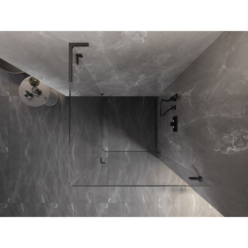 Mexen Lunar-B L kabina prysznicowa uchylna prawa 100 x 100 cm, transparent, gun gray szczotkowany - 832L-100-100-66-00-P