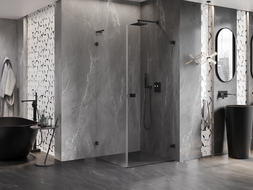 Mexen Lunar-B L kabina prysznicowa uchylna prawa 70 x 70 cm, transparent, czarna - 832L-070-070-70-00-P