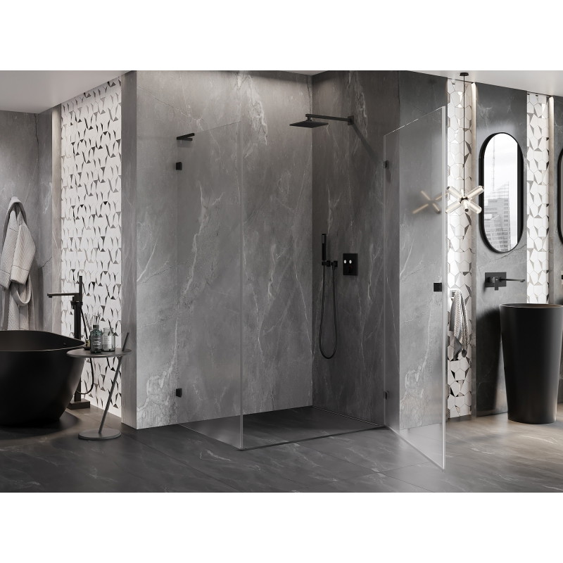 Mexen Lunar-B L kabina prysznicowa uchylna prawa 90 x 80 cm, transparent, czarna - 832L-090-080-70-00-P