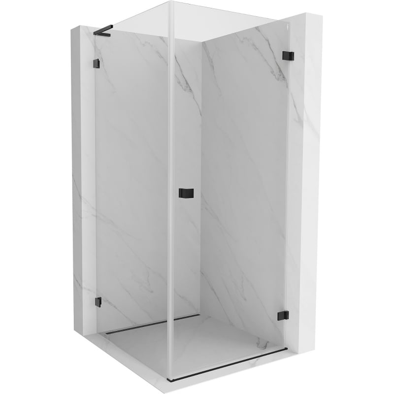 Mexen Lunar-B L kabina prysznicowa uchylna prawa 100 x 100 cm, transparent, czarna - 832L-100-100-70-00-P