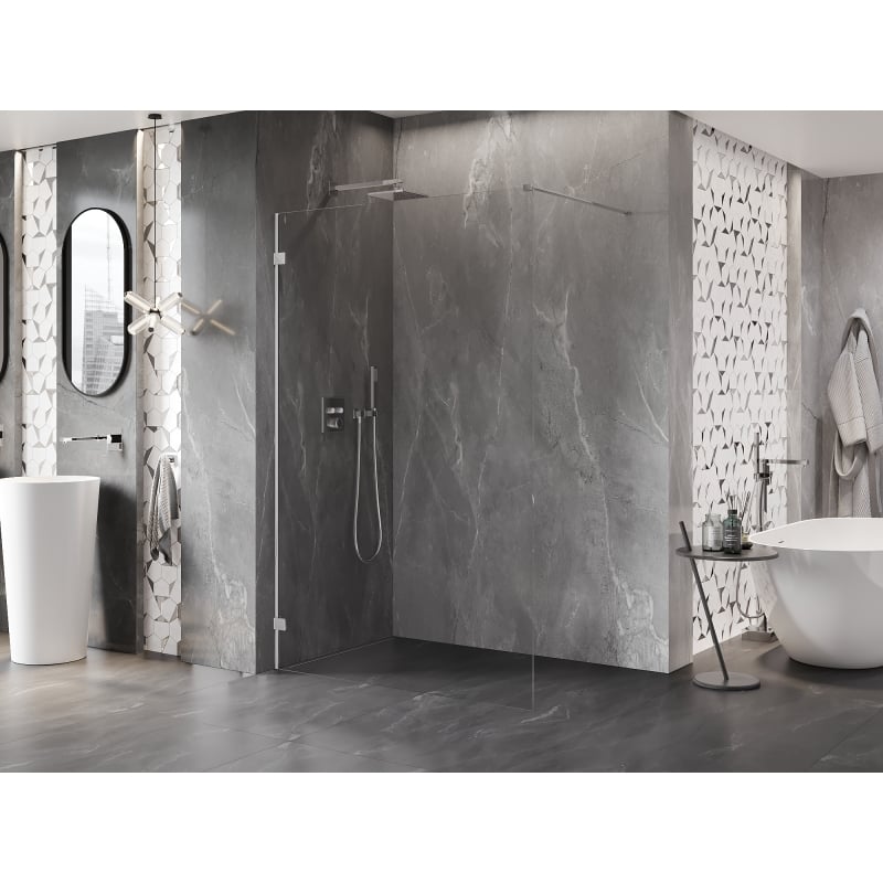 Mexen Lunar ścianka prysznicowa Walk-in lewa 70 x 200 cm, transparent 8 mm, chrom - 830-070-000-01-00-L