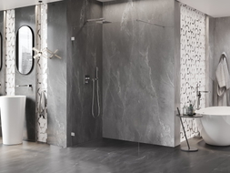 Mexen Lunar ścianka prysznicowa Walk-in lewa 100 x 200 cm, transparent 8 mm, chrom - 830-100-000-01-00-L