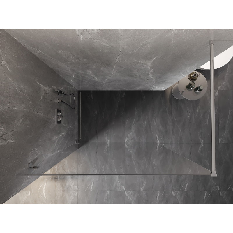 Mexen Lunar ścianka prysznicowa Walk-in lewa 140 x 200 cm, transparent 8 mm, chrom - 830-140-000-01-00-L