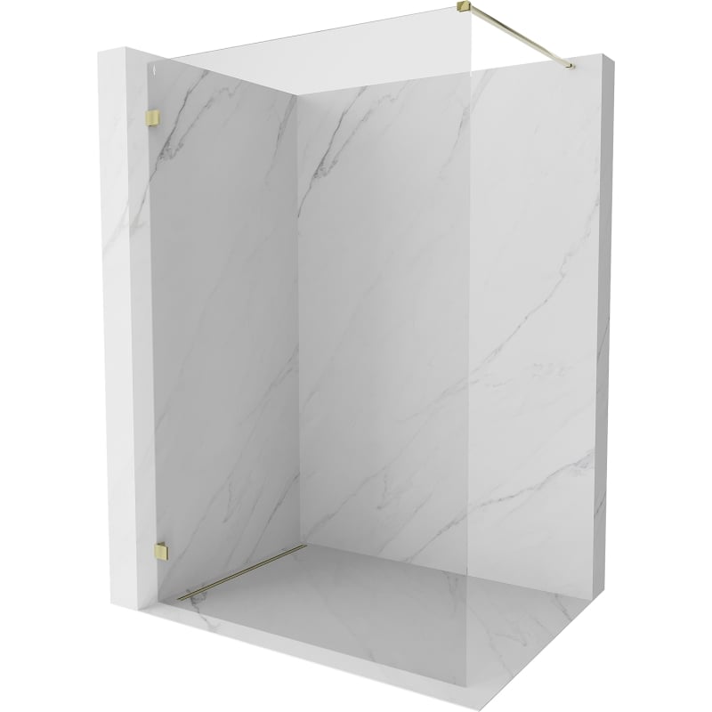 Mexen Lunar ścianka prysznicowa Walk-in lewa 50 x 200 cm, transparent 8 mm, złota - 830-050-000-50-00-L