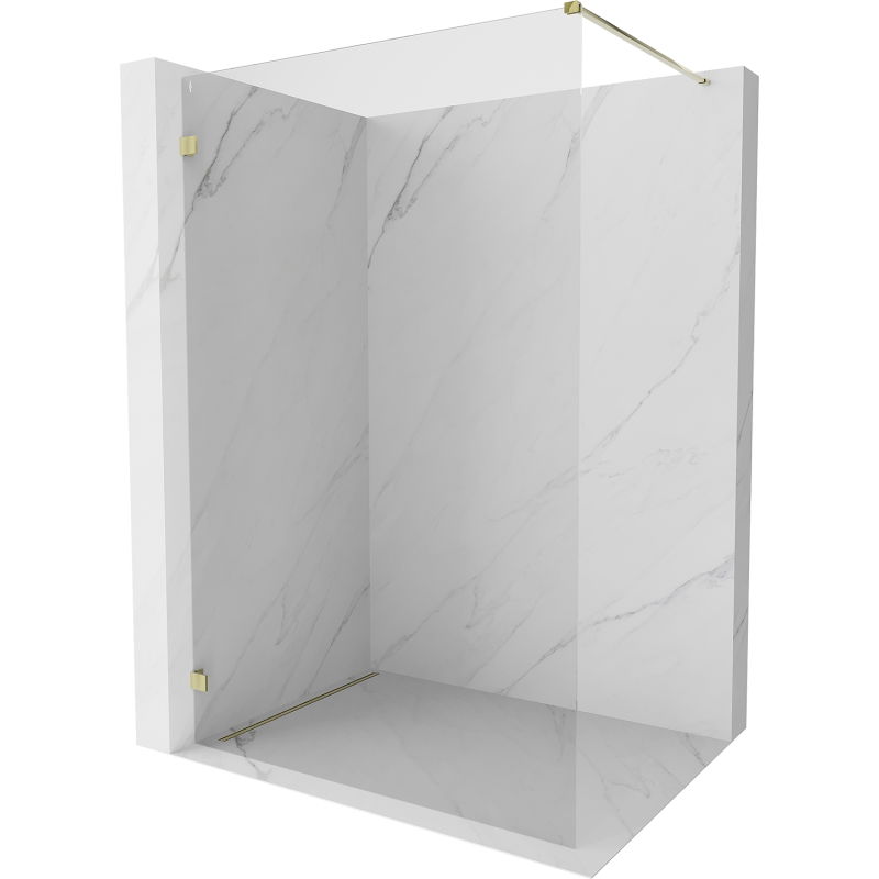 Mexen Lunar ścianka prysznicowa Walk-in lewa 110 x 200 cm, transparent 8 mm, złota - 830-110-000-50-00-L