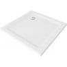 Mexen Flat brodzik kwadratowy slim 70 x 70 cm, biały, syfon chrom - 40107070