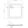 Mexen Flat brodzik kwadratowy slim 70 x 70 cm, biały, syfon chrom - 40107070