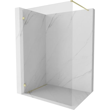 Mexen Lunar ścianka prysznicowa Walk-in lewa 100 x 200 cm, transparent 8 mm, złota szczotkowana - 830-100-000-55-00-L