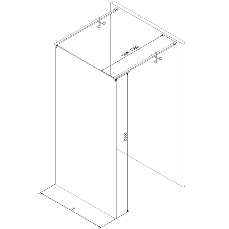 Mexen Kioto ścianka prysznicowa wolnostojąca 120 x 200 cm, transparent 8 mm, różowe złoto - 800-120-002-60-00