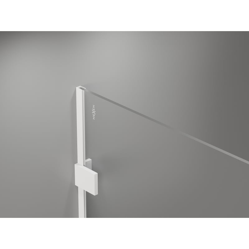 Mexen Lunar ścianka prysznicowa Walk-in lewa 140 x 200 cm, transparent 8 mm, biała - 830-140-000-20-00-L