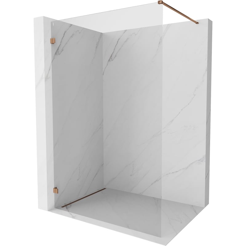 Mexen Lunar ścianka prysznicowa Walk-in lewa 100 x 200 cm, transparent 8 mm, różowe złoto - 830-100-000-60-00-L