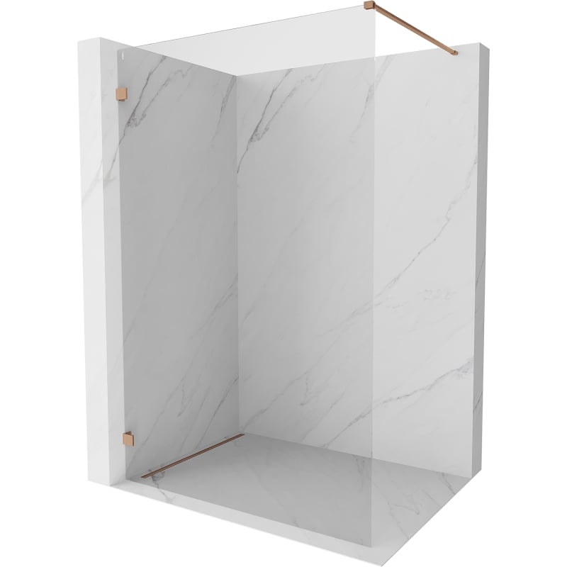 Mexen Lunar ścianka prysznicowa Walk-in lewa 90 x 200 cm, transparent 8 mm, miedź szczotkowana - 830-090-000-65-00-L