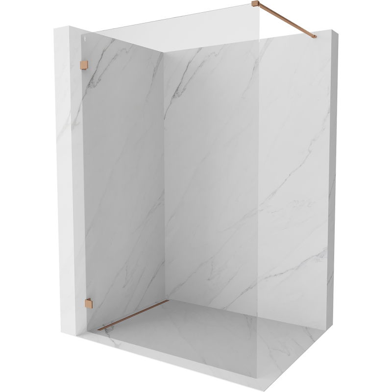 Mexen Lunar ścianka prysznicowa Walk-in lewa 160 x 200 cm, transparent 8 mm, miedź szczotkowana - 830-160-000-65-00-L