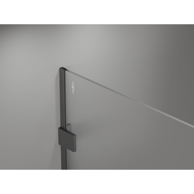 Mexen Lunar ścianka prysznicowa Walk-in lewa 60 x 200 cm, transparent 8 mm, gun gray szczotkowany - 830-060-000-66-00-L