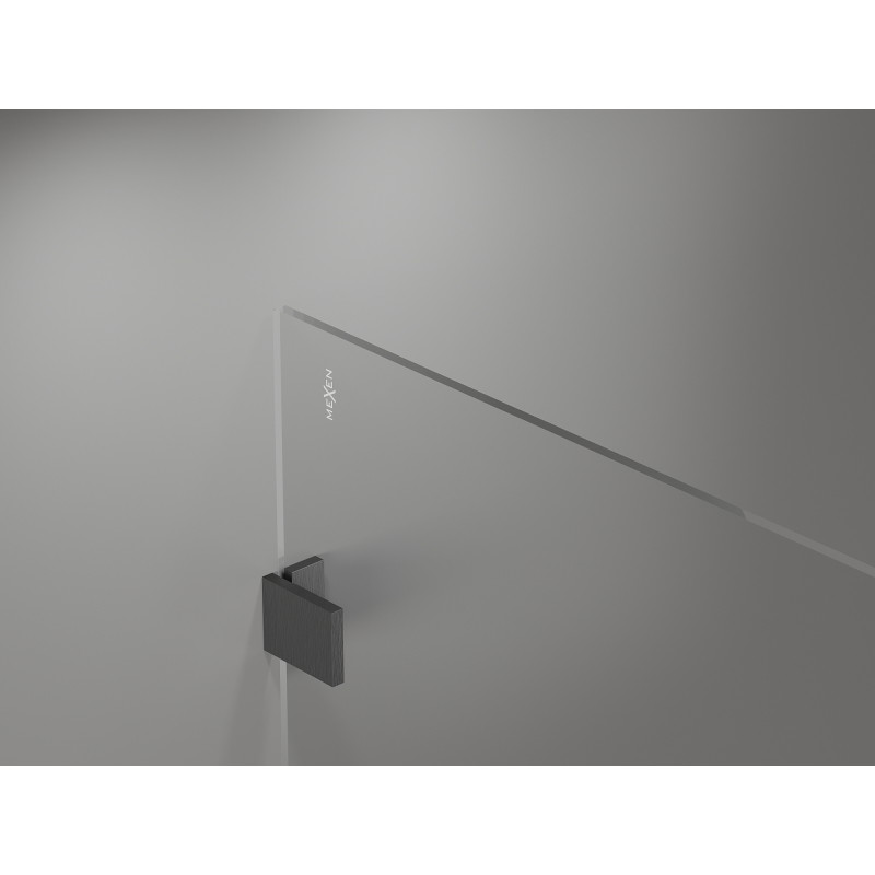 Mexen Lunar ścianka prysznicowa Walk-in lewa 100 x 200 cm, transparent 8 mm, gun gray szczotkowany - 830-100-000-66-00-L