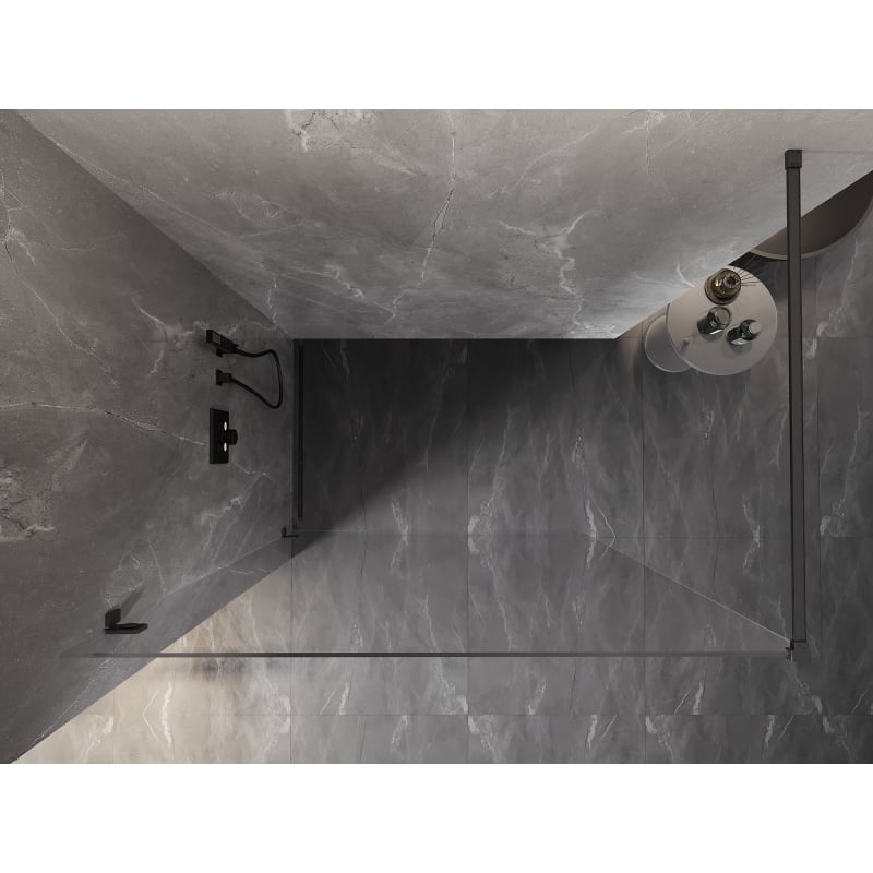 Mexen Lunar ścianka prysznicowa Walk-in lewa 130 x 200 cm, transparent 8 mm, gun gray szczotkowany - 830-130-000-66-00-L