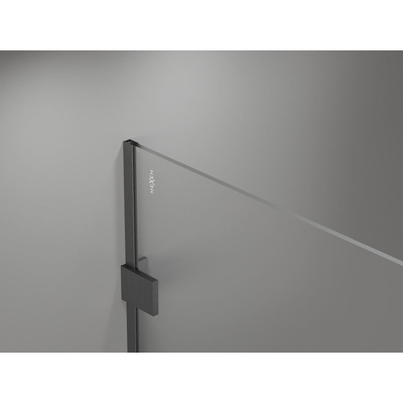 Mexen Lunar ścianka prysznicowa Walk-in lewa 140 x 200 cm, transparent 8 mm, gun gray szczotkowany - 830-140-000-66-00-L