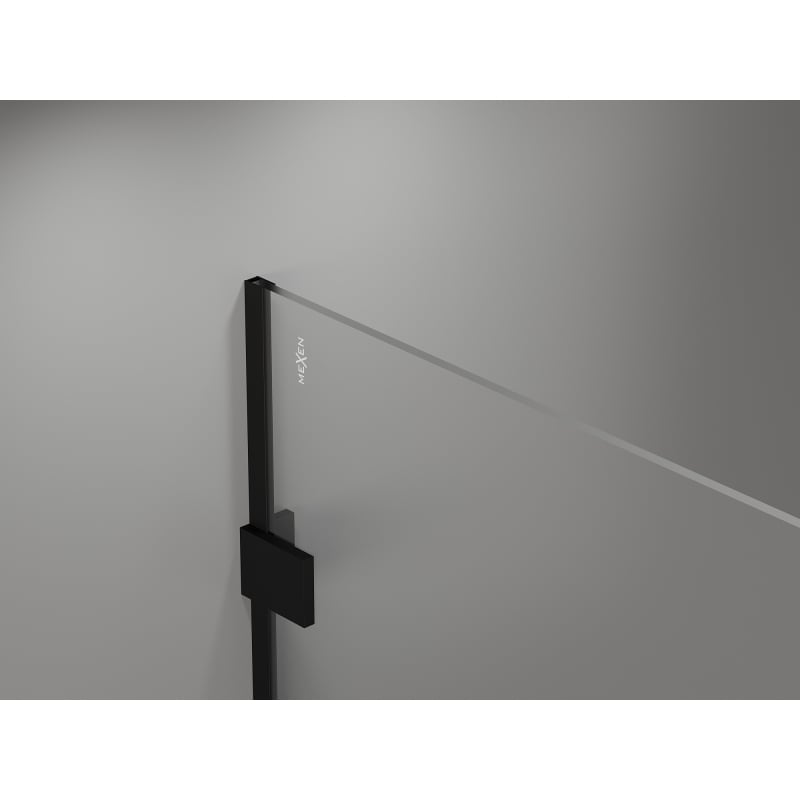 Mexen Lunar ścianka prysznicowa Walk-in lewa 100 x 200 cm, transparent 8 mm, czarna - 830-100-000-70-00-L