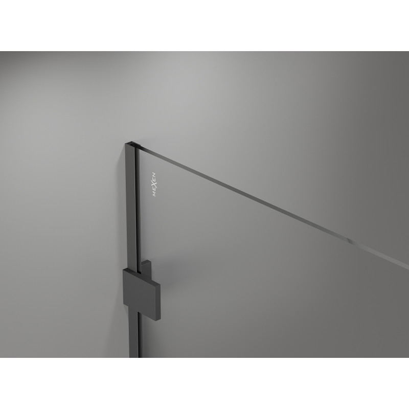 Mexen Lunar ścianka prysznicowa Walk-in lewa 160 x 200 cm, transparent 8 mm, gun metal - 830-160-000-95-00-L