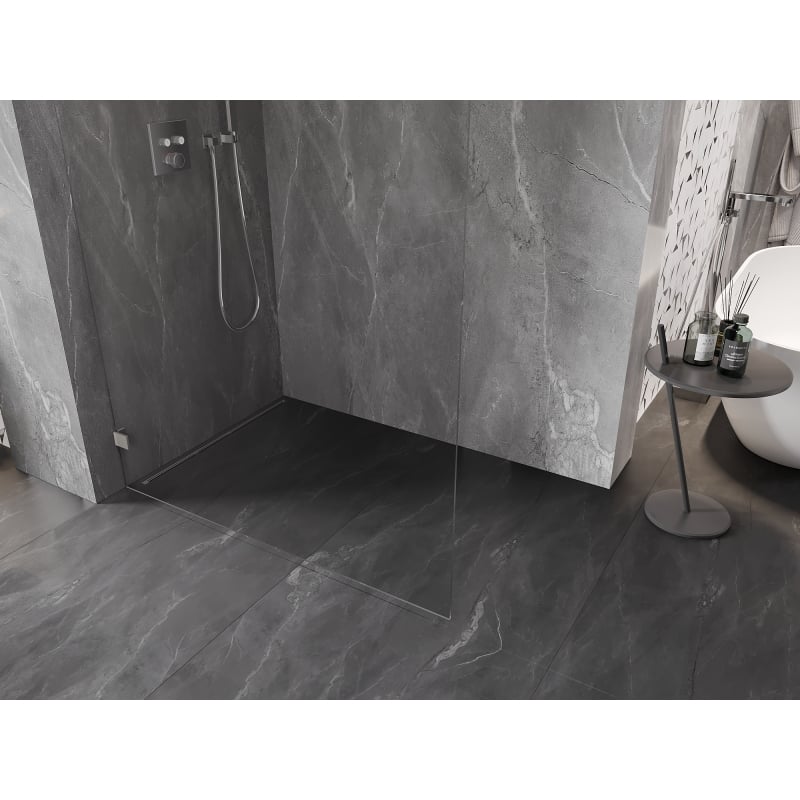 Mexen Lunar ścianka prysznicowa Walk-in lewa 100 x 200 cm, transparent 8 mm, nikiel szczotkowany - 830-100-000-97-00-L