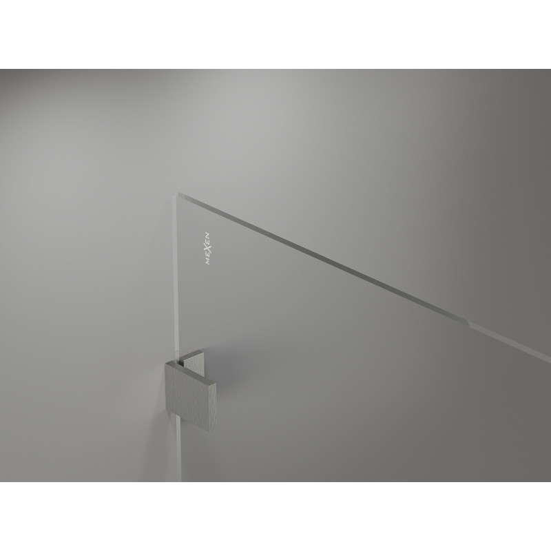 Mexen Lunar ścianka prysznicowa Walk-in lewa 100 x 200 cm, transparent 8 mm, nikiel szczotkowany - 830-100-000-97-00-L