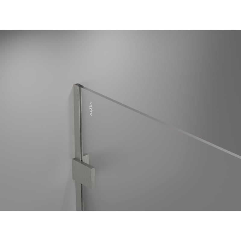 Mexen Lunar ścianka prysznicowa Walk-in lewa 150 x 200 cm, transparent 8 mm, nikiel szczotkowany - 830-150-000-97-00-L
