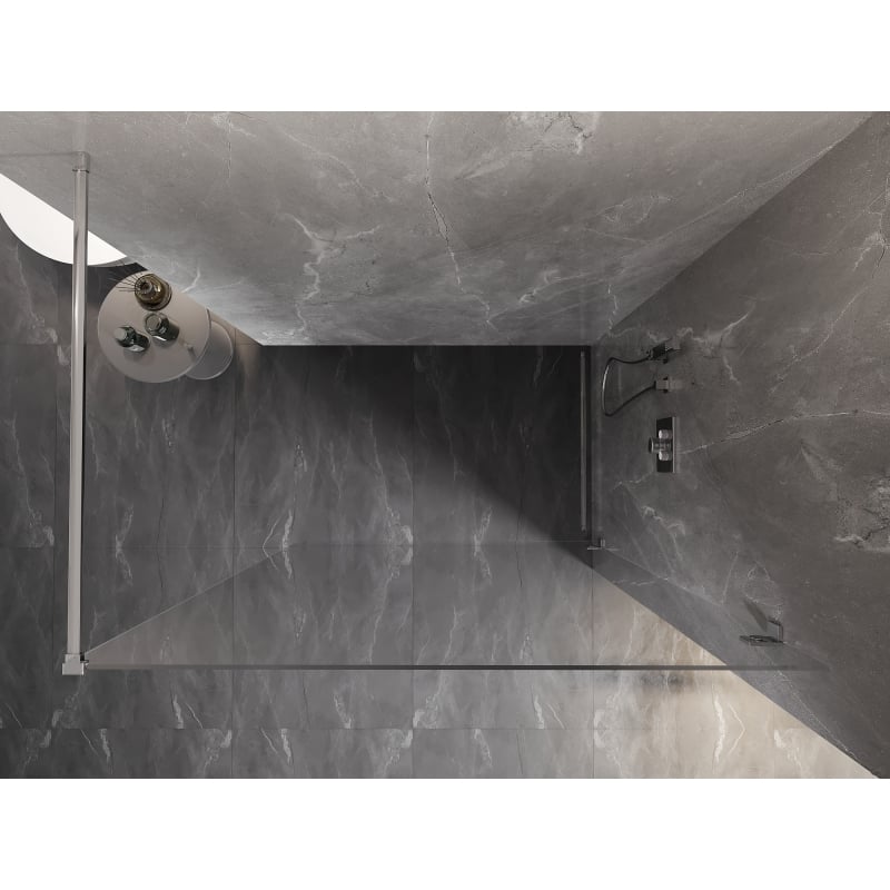 Mexen Lunar ścianka prysznicowa Walk-in prawa 100 x 200 cm, transparent 8 mm, chrom - 830-100-000-01-00-P