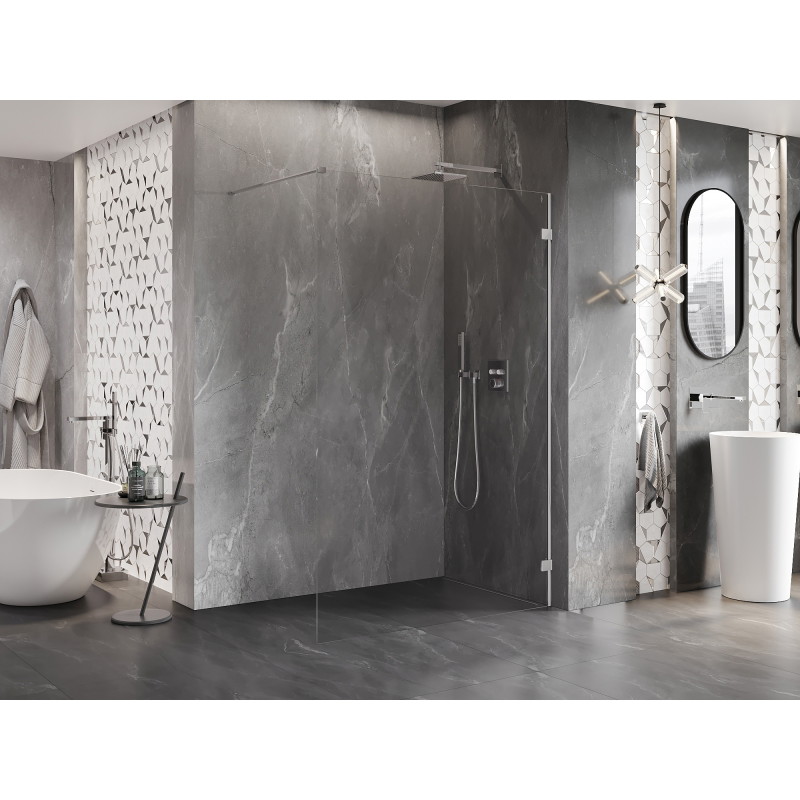 Mexen Lunar ścianka prysznicowa Walk-in prawa 120 x 200 cm, transparent 8 mm, chrom - 830-120-000-01-00-P