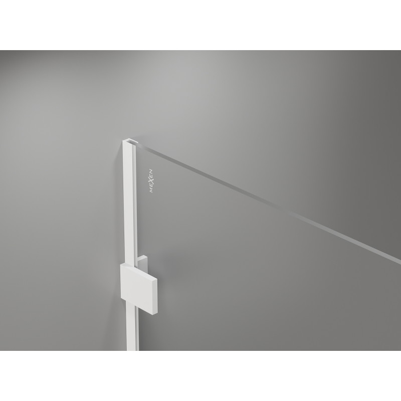 Mexen Lunar ścianka prysznicowa Walk-in prawa 120 x 200 cm, transparent 8 mm, biała - 830-120-000-20-00-P