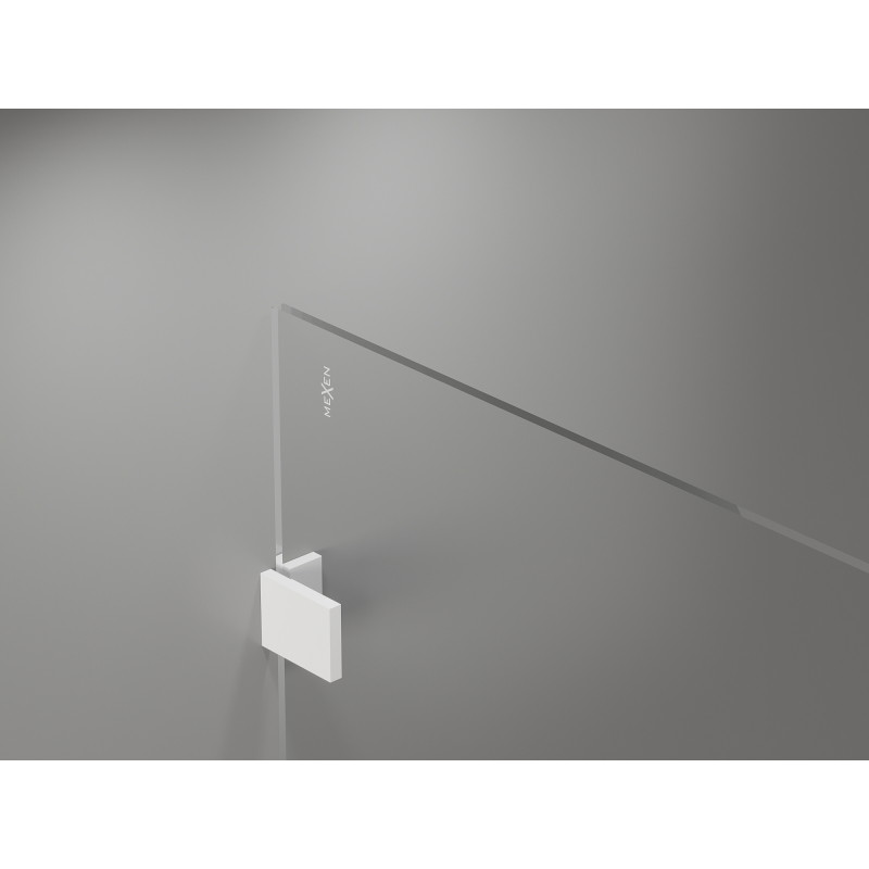 Mexen Lunar ścianka prysznicowa Walk-in prawa 150 x 200 cm, transparent 8 mm, biała - 830-150-000-20-00-P