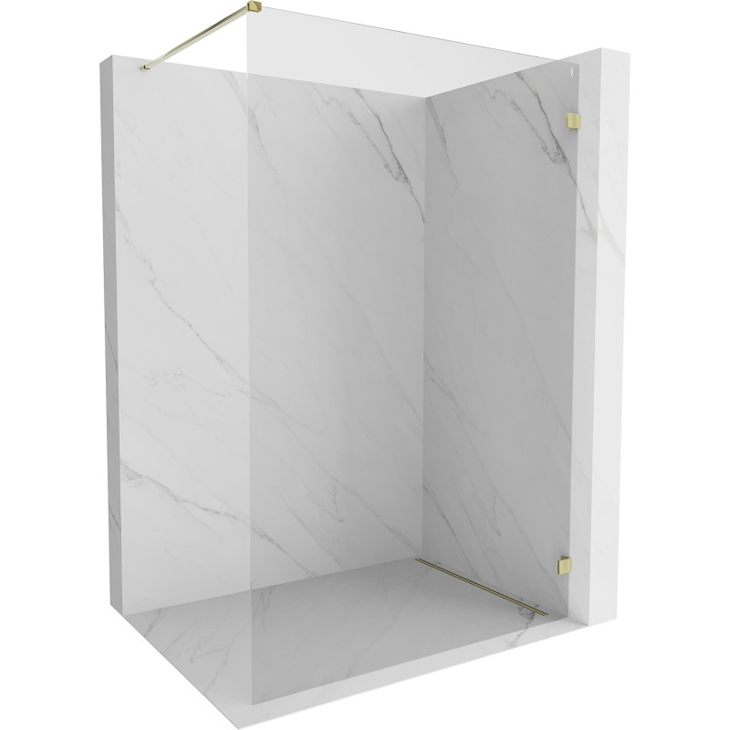 Mexen Lunar ścianka prysznicowa Walk-in prawa 80 x 200 cm, transparent 8 mm, złota - 830-080-000-50-00-P