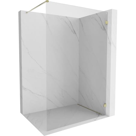 Mexen Lunar ścianka prysznicowa Walk-in prawa 140 x 200 cm, transparent 8 mm, złota - 830-140-000-50-00-P