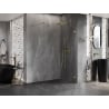 Mexen Lunar ścianka prysznicowa Walk-in prawa 140 x 200 cm, transparent 8 mm, złota - 830-140-000-50-00-P