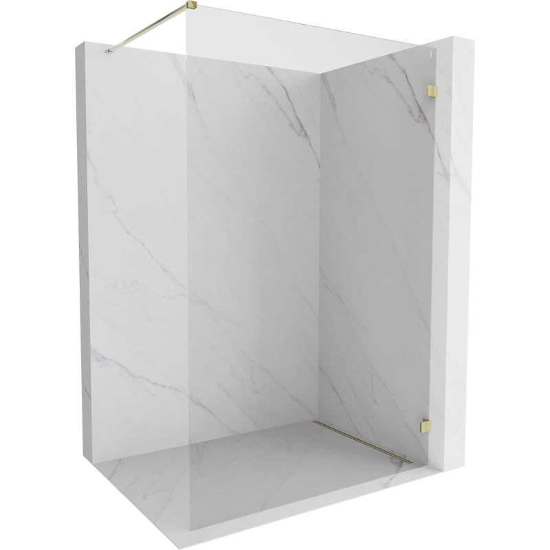 Mexen Lunar ścianka prysznicowa Walk-in prawa 160 x 200 cm, transparent 8 mm, złota - 830-160-000-50-00-P