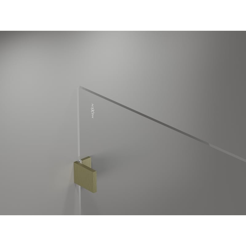 Mexen Lunar ścianka prysznicowa Walk-in prawa 70 x 200 cm, transparent 8 mm, złota szczotkowana - 830-070-000-55-00-P