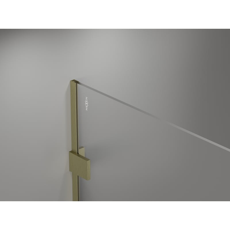 Mexen Lunar ścianka prysznicowa Walk-in prawa 90 x 200 cm, transparent 8 mm, złota szczotkowana - 830-090-000-55-00-P