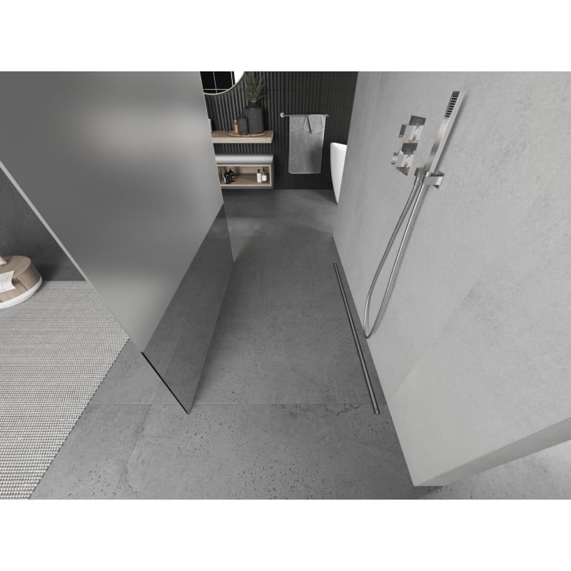 Mexen Kioto ścianka prysznicowa wolnostojąca 100 x 200 cm, transparent/szron 8 mm, chrom - 800-100-002-01-35