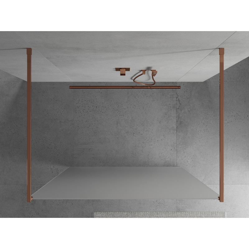 Mexen Kioto ścianka prysznicowa wolnostojąca 100 x 200 cm, szron 8 mm, różowe złoto - 800-100-002-60-30